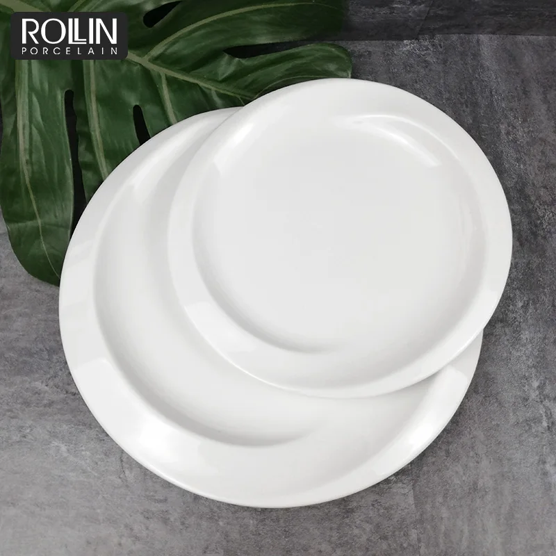Оптовая продажа, белая керамическая посуда, белая фарфоровая тарелка, фуршетная посуда, тарелка для общественного питания, белые тарелки для ресторана