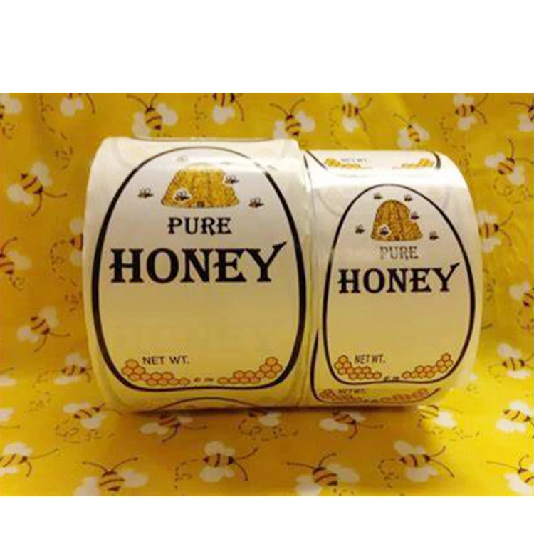 Индивидуальный дизайн, клейкий рулон с принтом, бутылка для меда, водостойкая ПВХ пластиковая наклейка с логотипом, этикетка для пищевого контейнера, банка для свечей