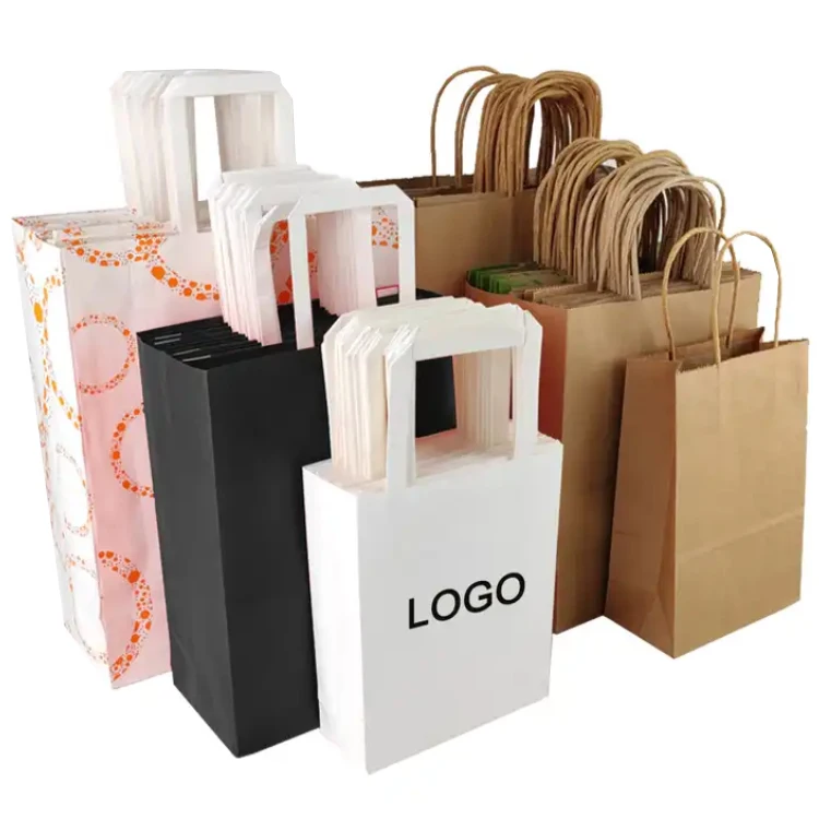 Бумажный пакет с плоской ручкой. Крафт-пакеты высшего качества. Упаковочные пакеты на заказ. Размер и цвет по индивидуальному заказу из Турции.