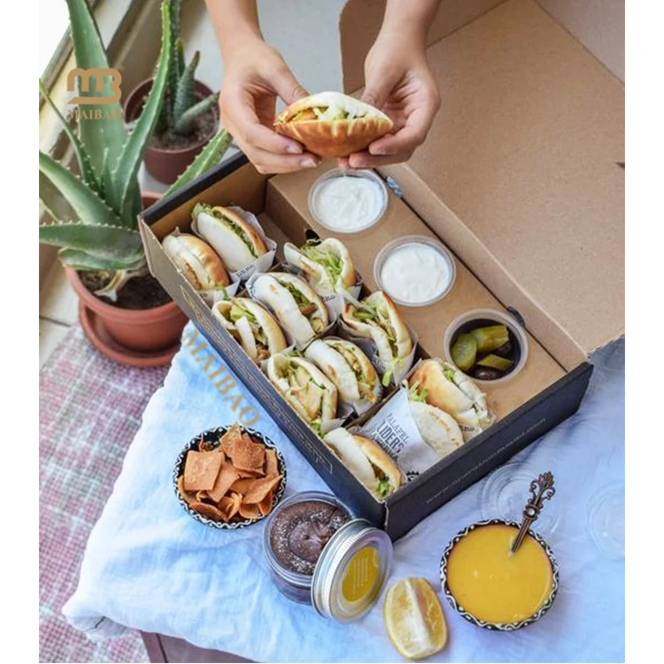 Индивидуальная еда на вынос, бумажная коробка для сэндвичей, гамбургеров, одноразовая упаковка для еды, ланч-боксы на заказ, коробки для шаурмы