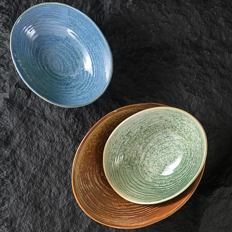 Овальная салатница необычной формы, посуда и тарелки, ресторанная тарелка Platos Sous Assiettes, фарфоровая тарелка для супа