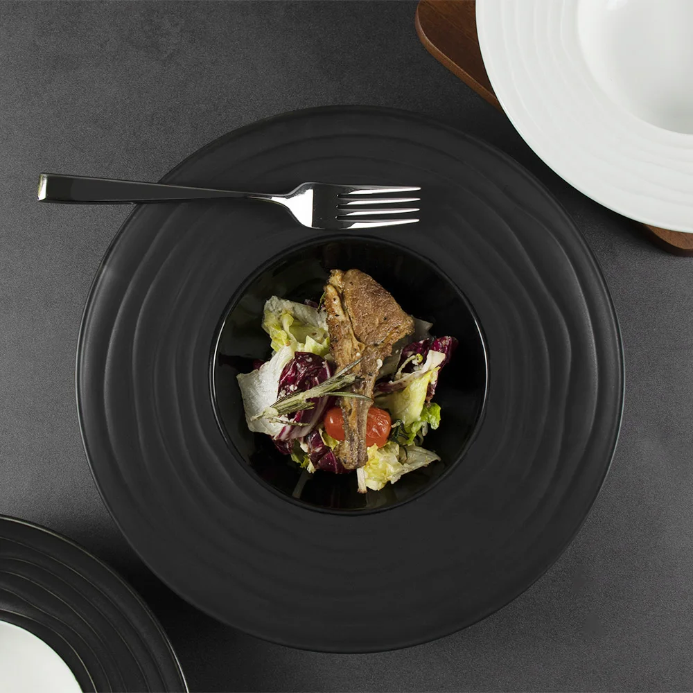 2021 Европейский стиль, высокое качество, 320 мл, 430 мл, ресторан, отель, креативные глазурованные современные керамические тарелки для супа