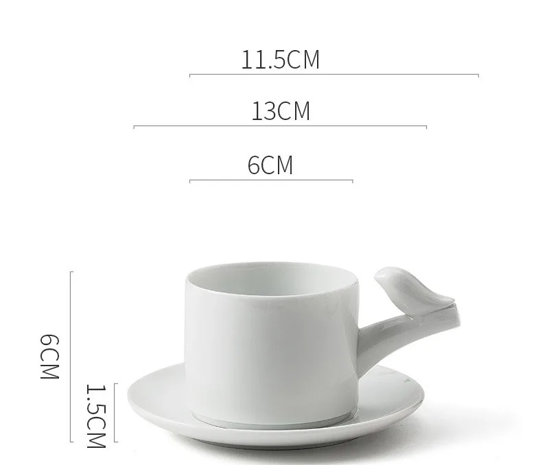 Luxury Creative White Ceramic Coffee Cup and Saucer Set Customizable Coffee Cup for Home & Office