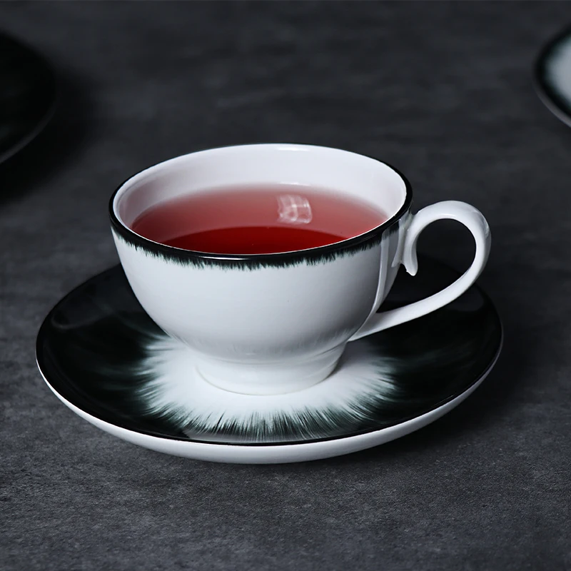 Королевская черная, зеленая чашка для эспрессо, фарфоровая чашка из костяного фарфора, кофейная чашка, английская чашка для кофе, чая и блюдце из костяного фарфора