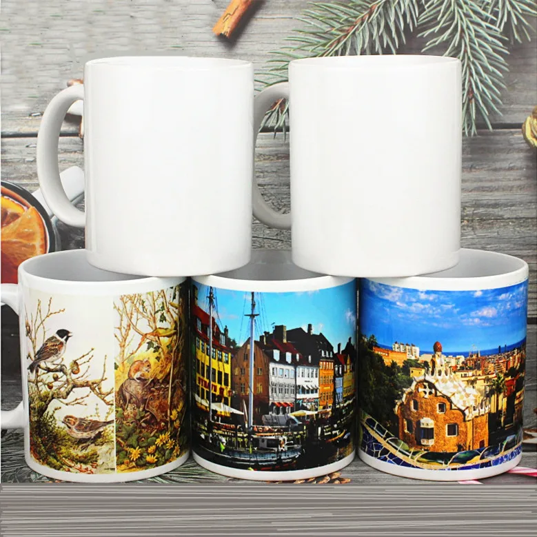 Custom Coffee Mug Reusable Ceramic Coffee Cup Customizable Logo Printed Sublimation Coffee Mug