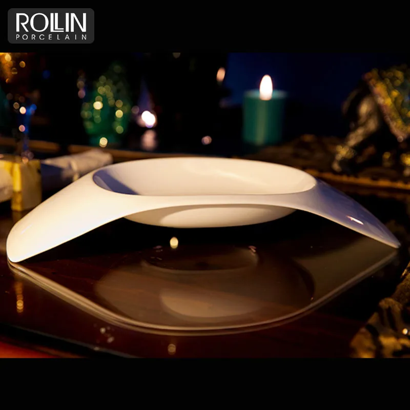 Прямоугольные керамические тарелки для супа для 4-5-звездочных отелей и ресторанов