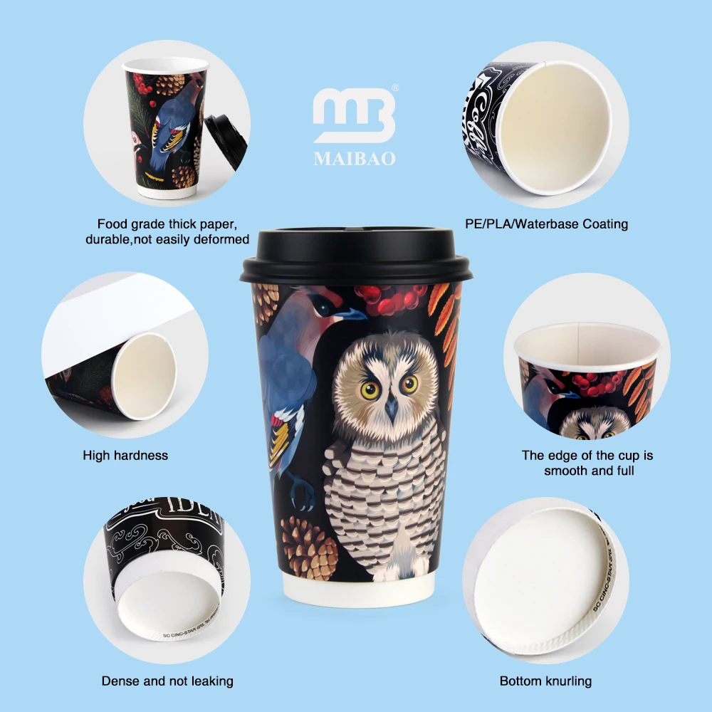 Картонные бумажные кофейные стаканчики на 6 унций с индивидуальной печатью, одноразовый бумажный стаканчик для кофе с крышкой, чашка для горячего напитка с двойными стенками, кофейный пузырь, чай
