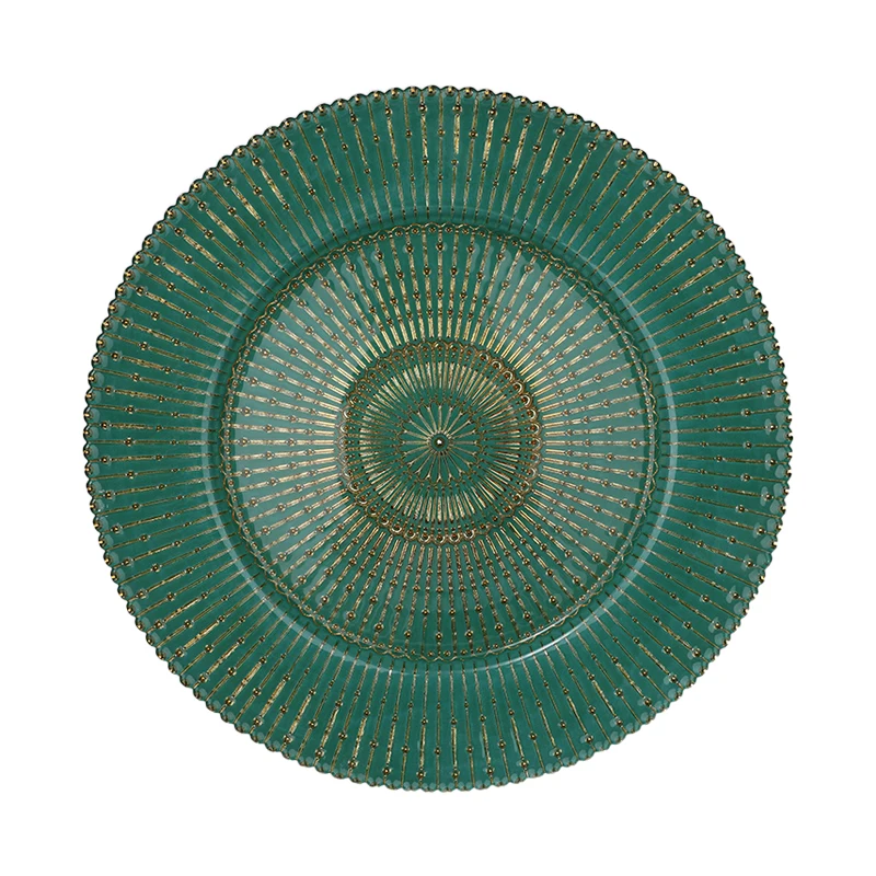 Декоративная тарелка, зарядное устройство, синее и прозрачное зарядное устройство, набор столовых приборов, свадебное украшение, тарелка для дома и кухни