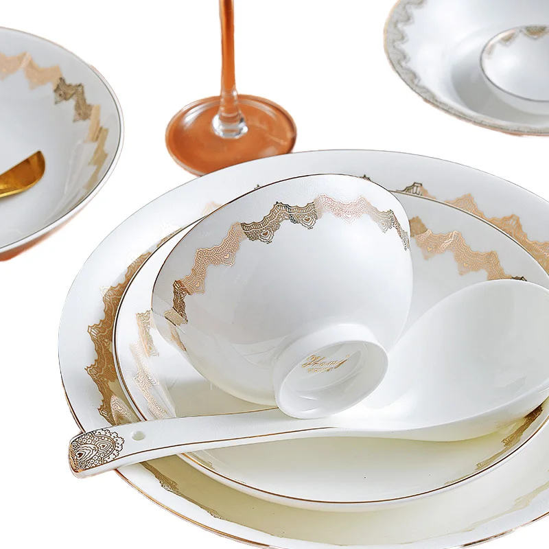 High Quality Western European Style Porcelain Dinnerware Ceramic Dinner Set