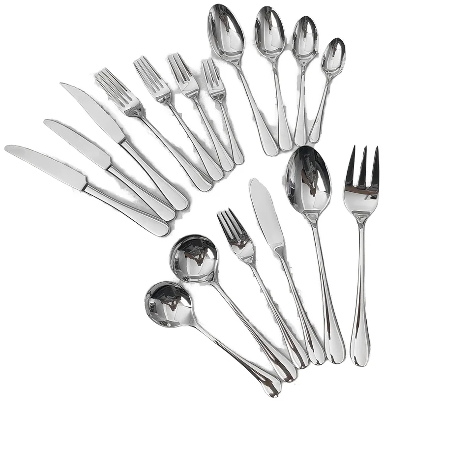 Высококачественная серебряная кованая вилка, ложка, нож, набор столовых приборов из нержавеющей стали 304 18/10, изысканная столовая посуда из нержавеющей стали, набор столовых приборов
