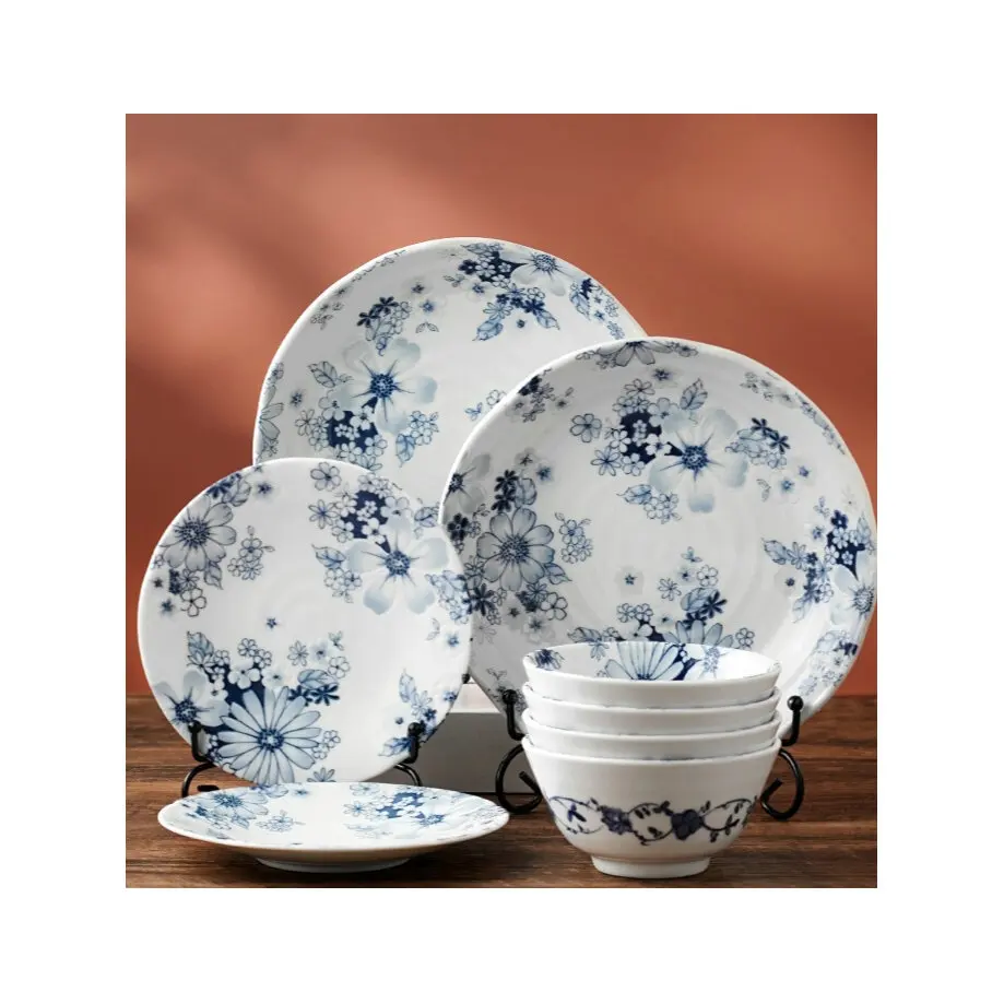 European Style Tableware Ceramic Plate Sets Dinnerware Tableware Luxury Ceramic Dinnerware Sets for Restaurants