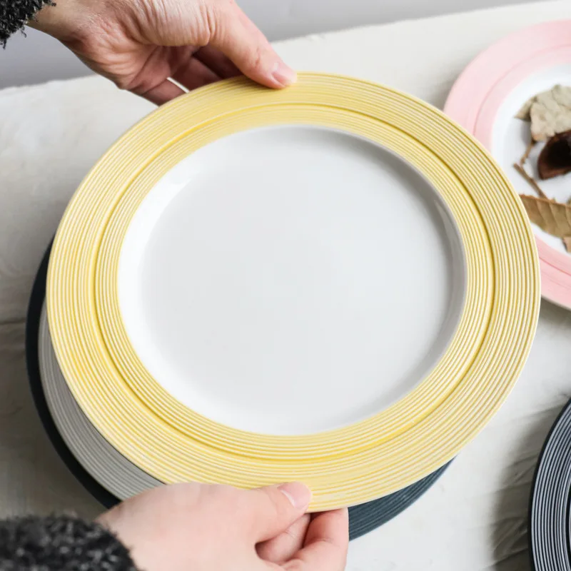 Wholesale Creative Restaurant Ceramic Dishes Plates Customized Tableware Parties Light Weight Dishwasher Safe Food Industry
