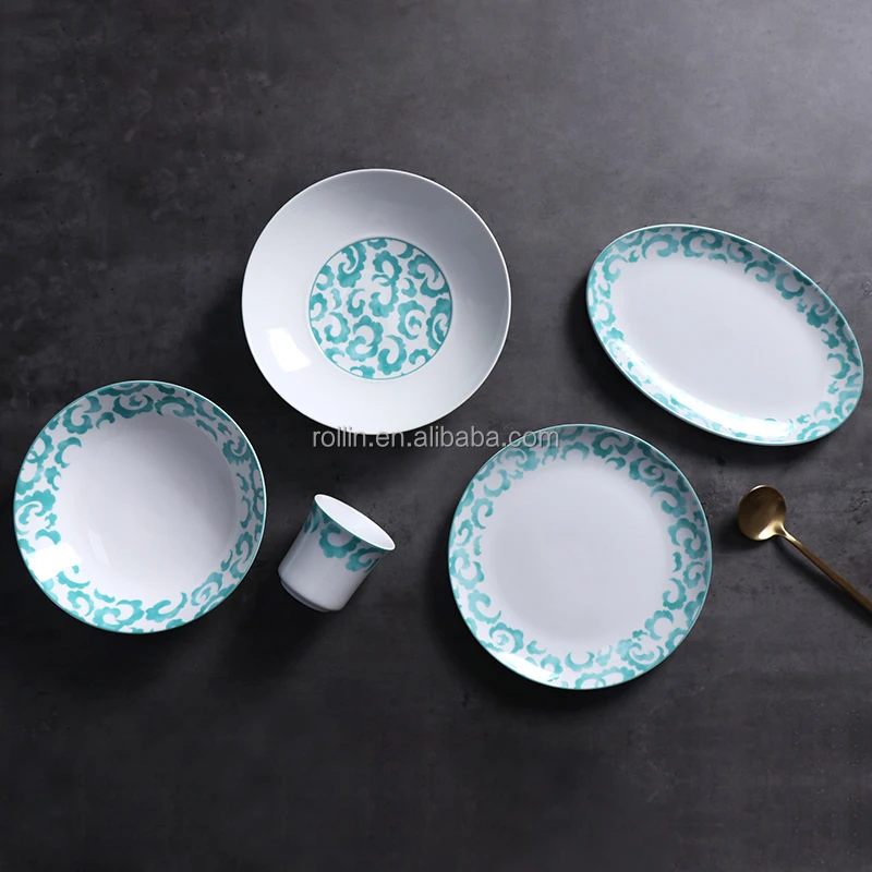 Наборы тарелок Роскошный набор керамической посуды Рождественская керамика на 12 человек Домашняя фарфоровая посуда для ужина Белая посуда