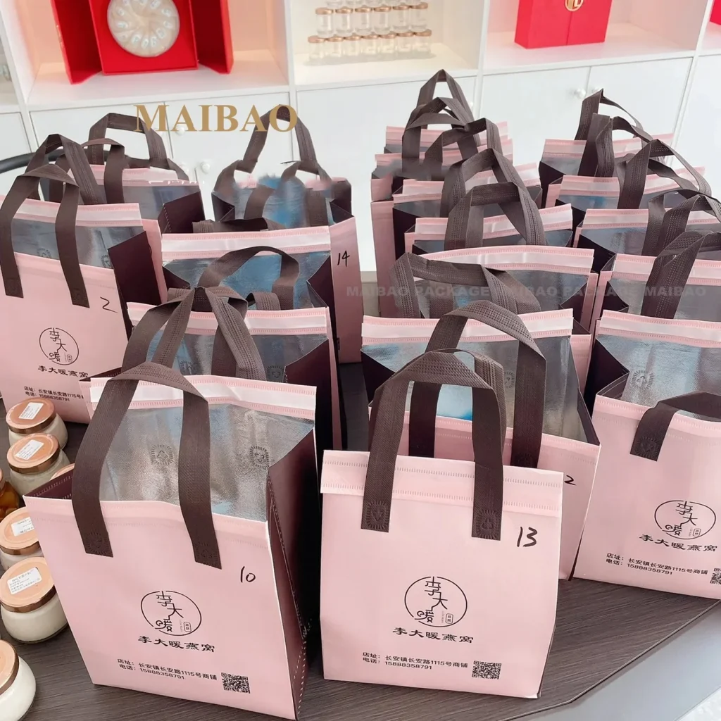 Изготовленная на заказ большая сумка-холодильник Нетканая изоляционная сумка-холодильник для горячих/холодных напитков, кофе, чая с собой, большая изолированная сумка-холодильник для десертов