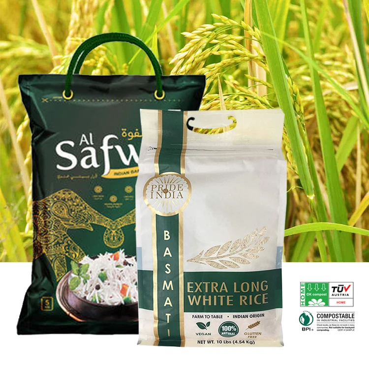 Индивидуальный логотип напечатан экологически чистые устойчивые биоразлагаемые 1 кг 3 кг 5 кг ПП нейлоновые пластиковые пакеты для упаковки риса