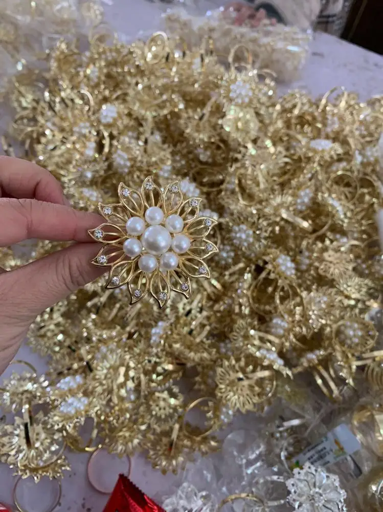 Цветочный дизайн, металлический, золотой, серебряный держатель для салфеток для свадебного украшения