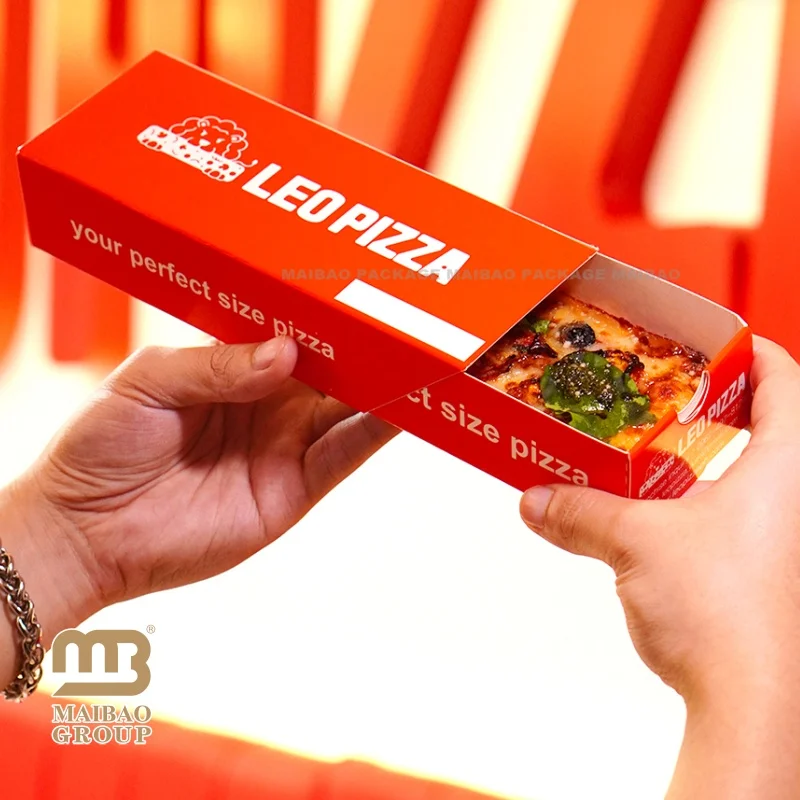 Коробка для выпечки с индивидуальным логотипом, упаковка для азиатского ящика для пиццы, упаковочная коробка для ломтиков пиццы тако, суши, треугольная коробка для пиццы на вынос