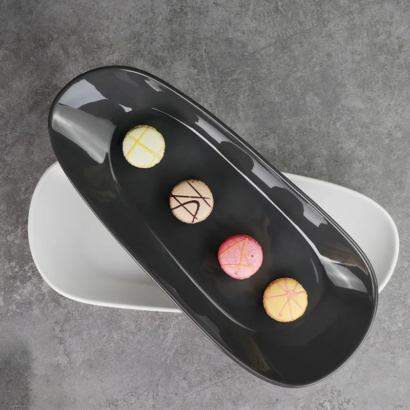 Поставщик ресторанов Серые керамические прямоугольные блюда Фарфоровая тарелка Оптовая продажа Блюда для суши Тарелки Керамика