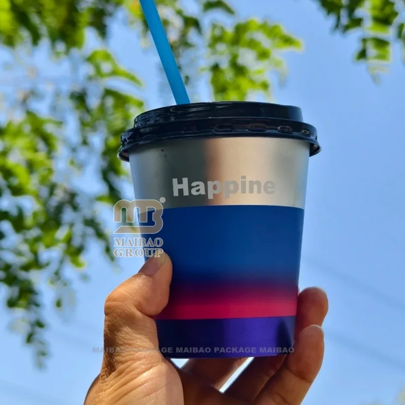 Гуанчжоу Pp Литой под давлением герметичный стаканчик для чая с молоком на вынос Холодный напиток Кофе Пластиковый стаканчик с крышкой с этикеткой Iml Pp Cup