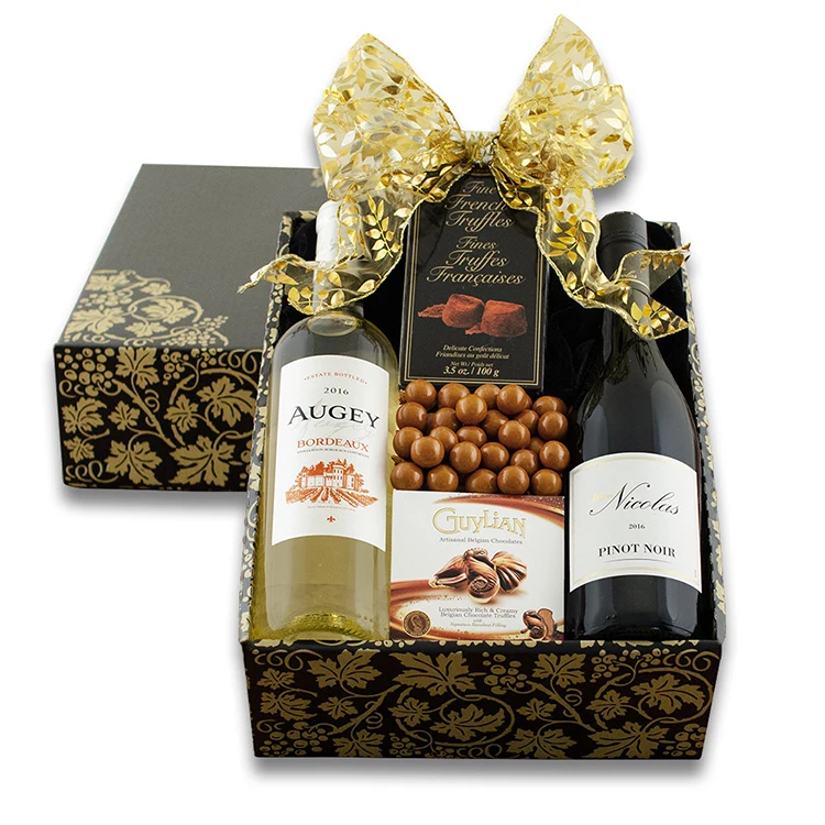 Поруда на заказ на заказ роскошной картонная упаковка бумага для рождественской подарочной набор 2 3 6 бутылочных пакетов красная винная коробка