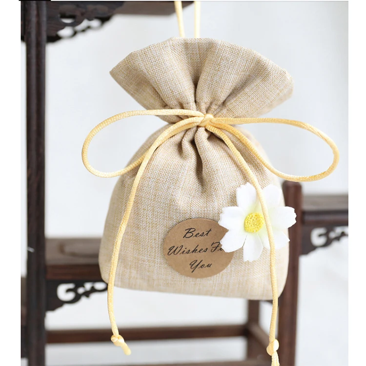 Оптовая продажа, дешевая персонализированная сверхмощная зеленая эко-ткань из переработанных материалов, мешковина, джутовый шнурок, сувенир, подарок, сумка для покупок конфет