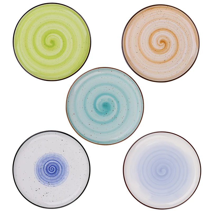 Керамическая тарелка Chaozhou, оранжевая посуда для ресторана, 10-дюймовая обеденная тарелка, контейнер для еды, изысканная итальянская фарфоровая посуда