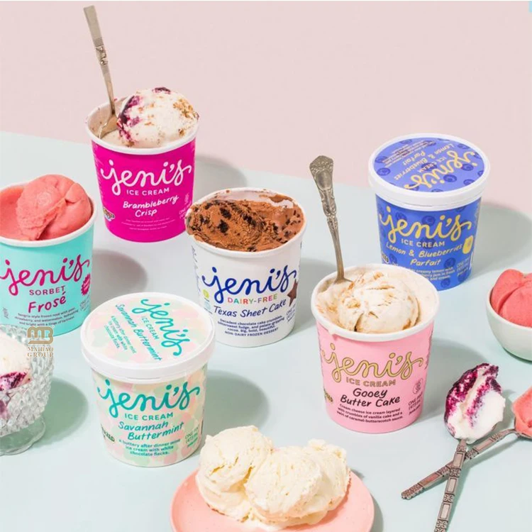 Оптовая продажа, 4 унции, 8 унций, 10 унций, 300 мл, крафт-бумага, миска для супа, чашка для упаковки пищевых продуктов, одноразовая чашка для мороженого с крышками