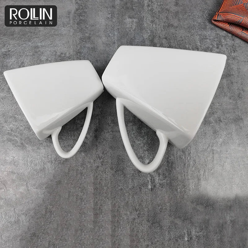 Квадратная кофейная чашка и кружка объемом 110 мл с блюдцем и индивидуальным логотипом