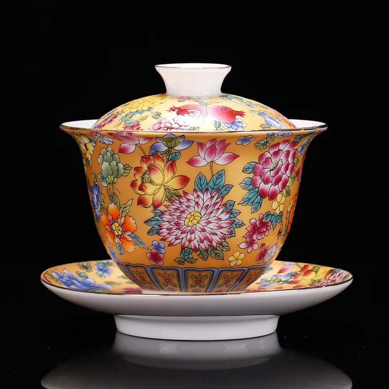 Kungfu Hot Sale Popular China Warehouse Unique Creative Ceramic Drinkware Gaiwan Set