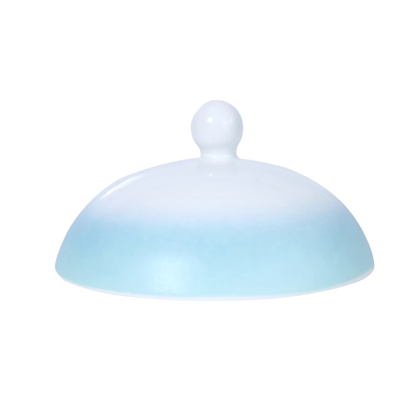 Синий и белый маленький подогреватель супницы 350cc Фарфоровая супница Soperas с крышкой и блюдцем Оптовая керамическая супница для отеля