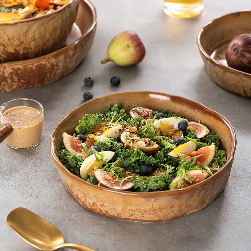 Посуда Horeca Retro Maillard для отелей и ресторанов Ассорти тарелок для супа, салата, ризотто с дизайном Assistte Ramen