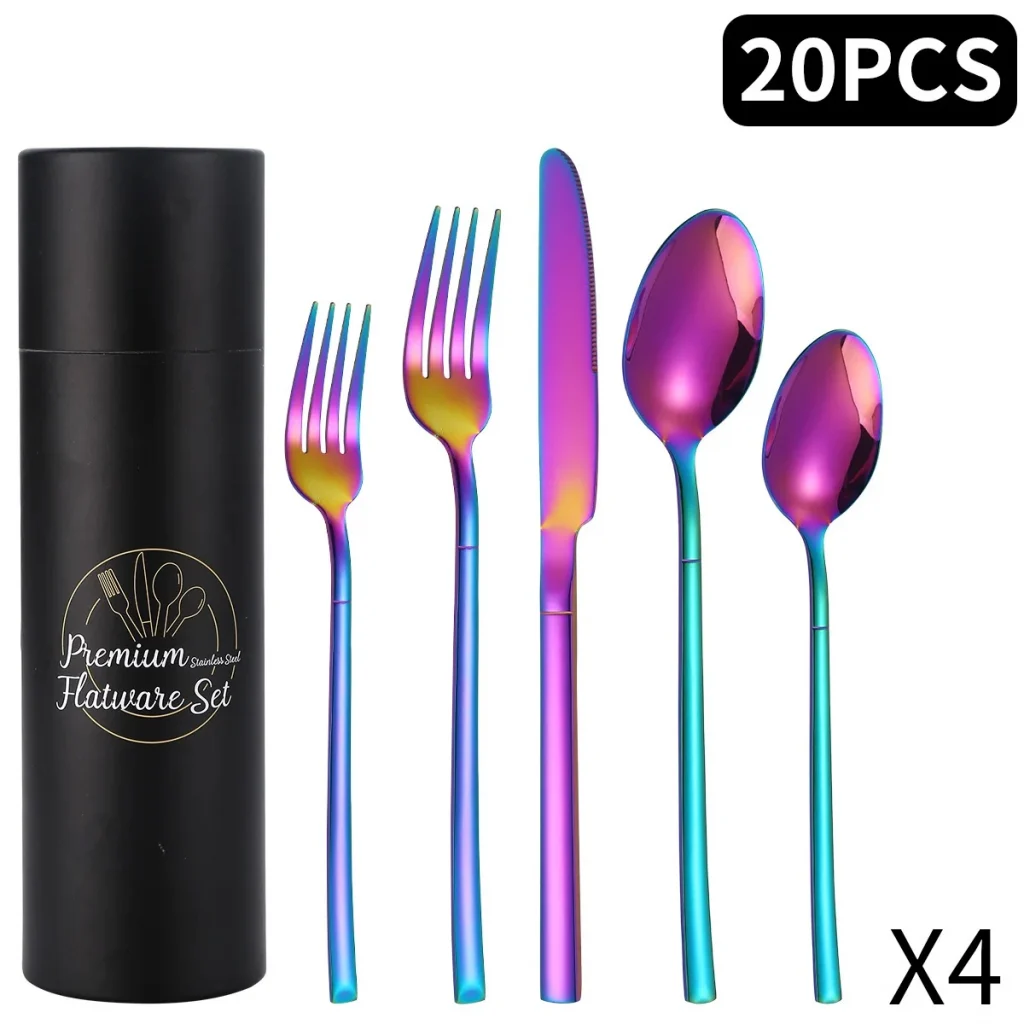 Доступный набор столовых приборов из нержавеющей стали с роскошной подарочной коробкой, набор вилок, ложек, ножей