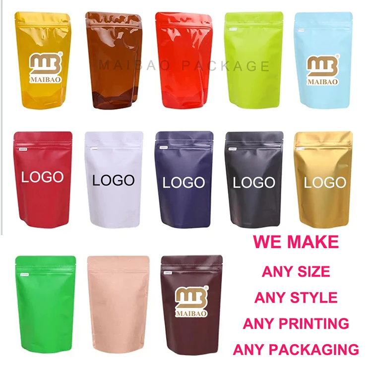 Встаньте мешки для упаковки пищевых продуктов, алюминиевые пластиковые пакеты с застежкой-молнией