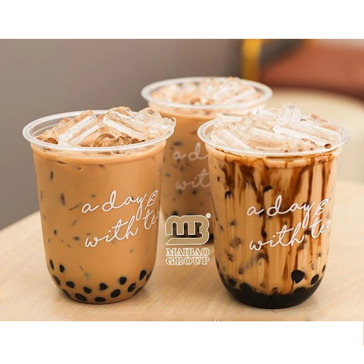 Изготовленные на заказ 8 16 унций 24 32 унции 400 мл пластиковые стаканчики с логотипом оптом одноразовые пластиковые чашки для питья, сок, холодный кофе, пузырьковая чашка для чая