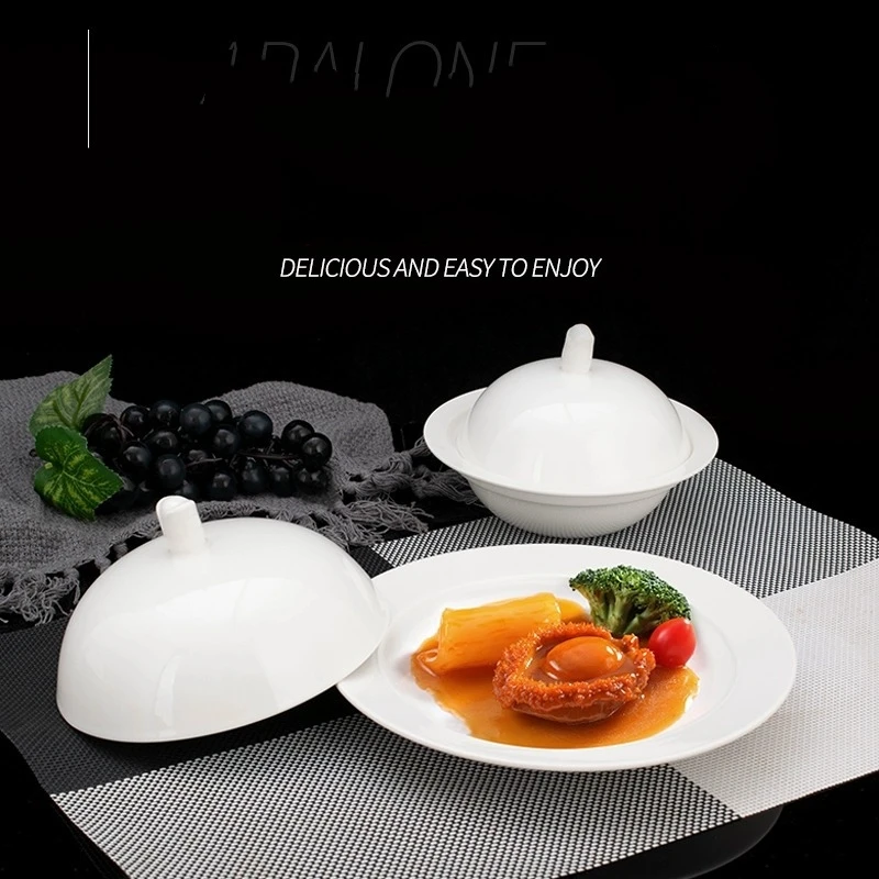 Factory Price High-end Western Food Hotel Tableware Dishes on Magnolia Cup With Cover