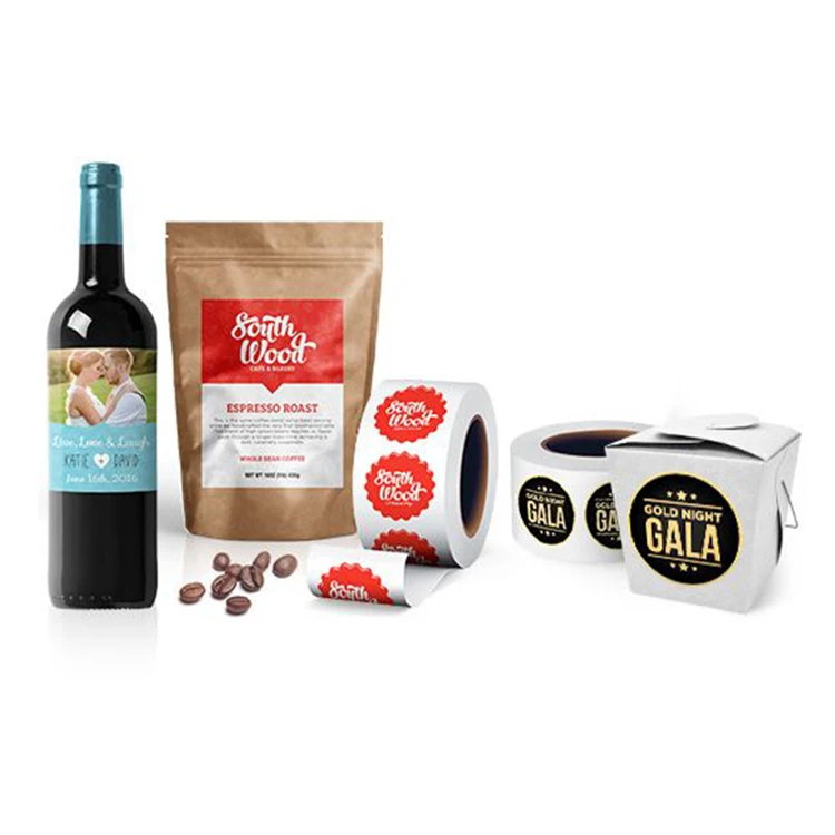 Дизайнерская печать, частные рулоны, стеклянная банка для фаст-фуда, упаковочная бумага для хранения, наклейка с логотипом, этикетка для бутылки виски, вина, пива