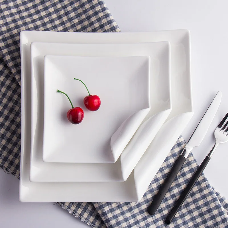 Factory Price Hotel Tableware Table Square Irregular Plates Can Be Used As Western Steak Plates and Italian Pasta Plates