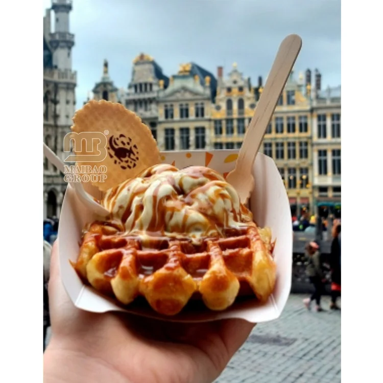 Напечатанная на заказ арабская сладкая бумажная коробка для блинов, одноразовые контейнеры для еды для завтрака, кондитерские изделия на вынос, коробка для упаковки блинов для десерта