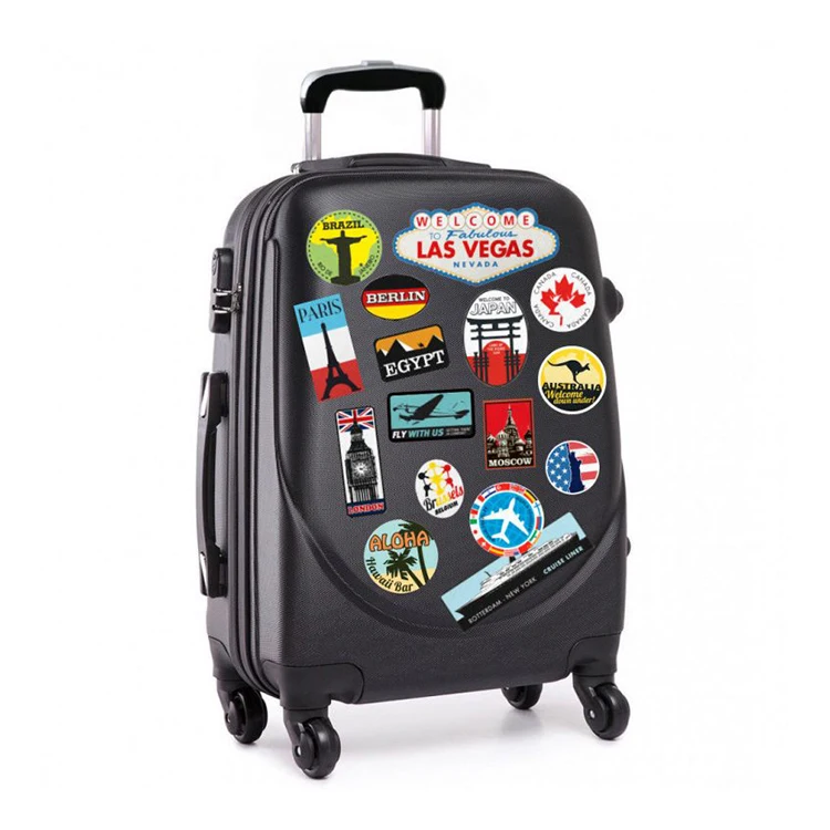 Индивидуальный логотип, водонепроницаемые самоклеящиеся небольшие круглые рулонные виниловые этикетки, дорожная посылка, чемодан, багажная этикетка, наклейки