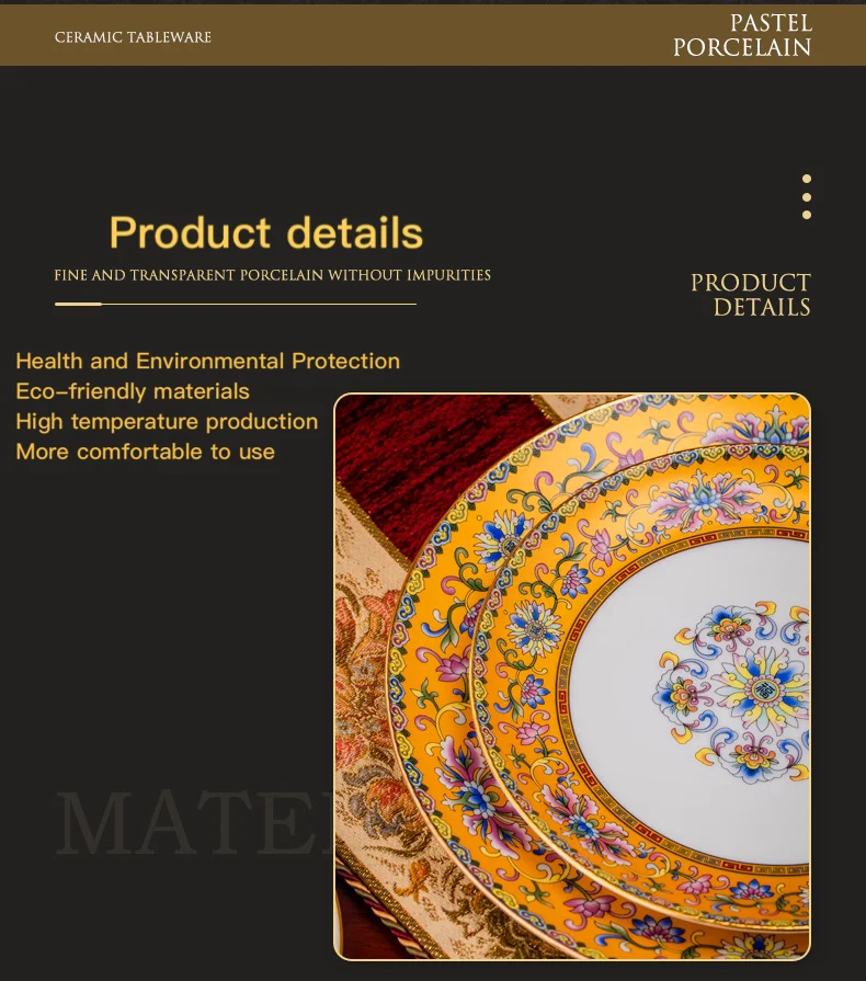 Customized Rich Man Top Quality 80 Pcs High Quality Palace Style Enamel Bone Porcelain Bowl and Dish Luxury Dinnerware Set