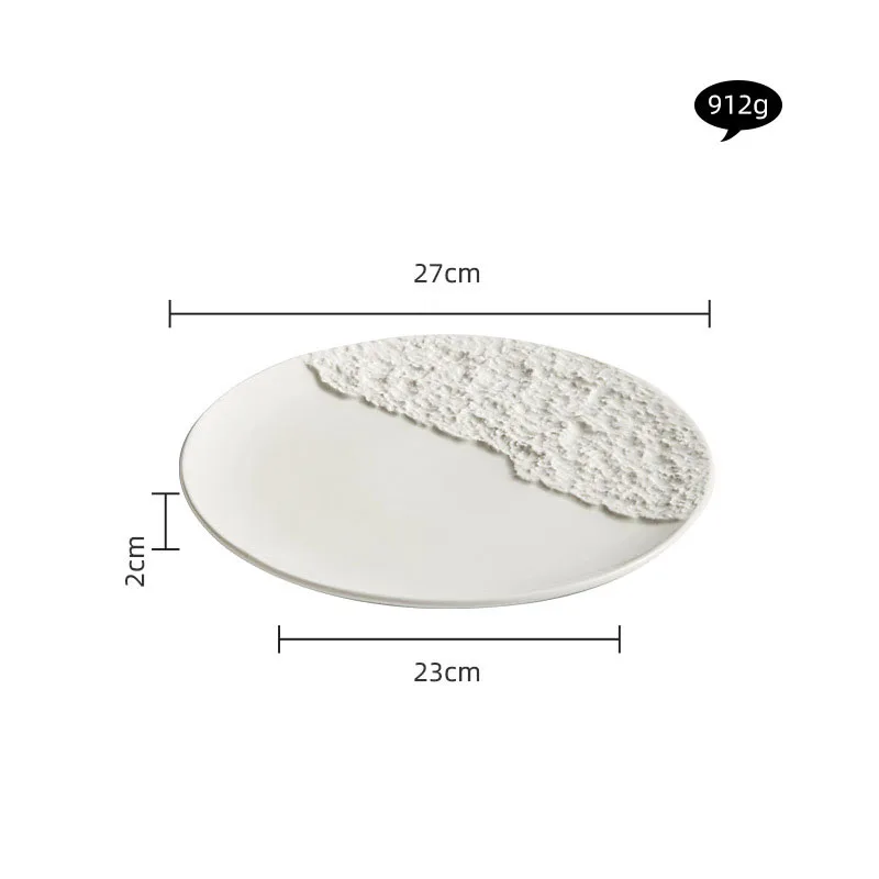 Luxury Creative Eco-Friendly White Ceramic Plates Reusable Dinnerware for Household and Party Occasions