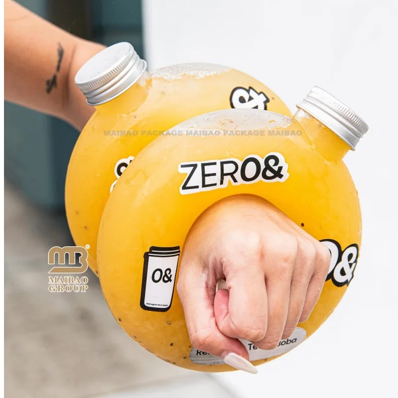 Новое поступление, ПП, высокая термостойкость, форма пончика, портативная пластиковая бутылка для чая с молоком, сок для кофе, упаковка для горячего сока