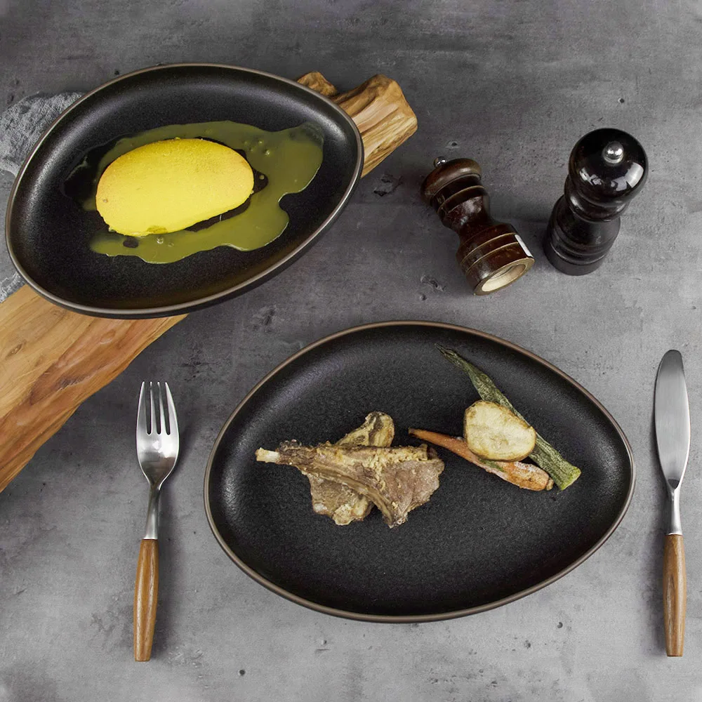 Нестандартная керамическая тарелка Посуда Блюдо Обеденные тарелки Керамическая посуда Тарелки