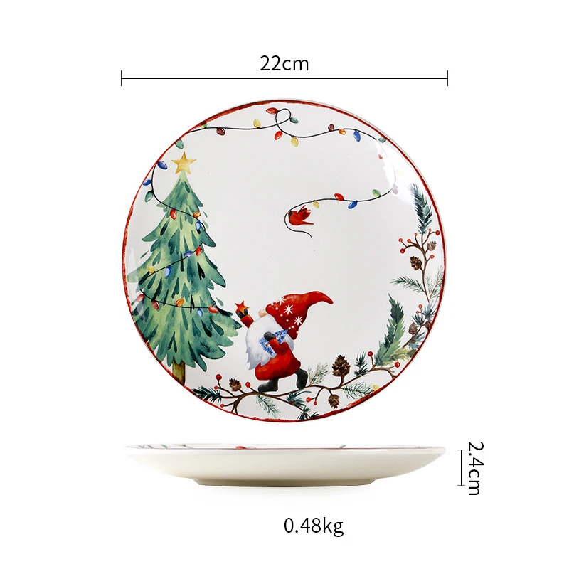 Luxury Ceramic Christmas Plates Dishes,christmas Dinner Set,with High Quality Personalized Christmas Ceramic Plates