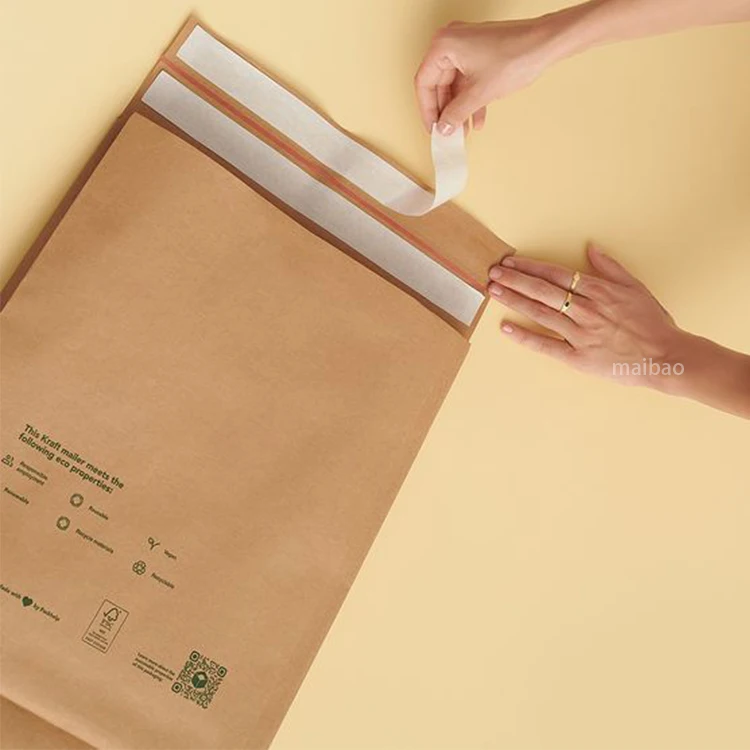 Одежда с принтом на заказ, курьерская посылка, доставка, полиэтиленовая почта, биоразлагаемый крафт-картон, почтовый конверт, бумажный почтовый мешок