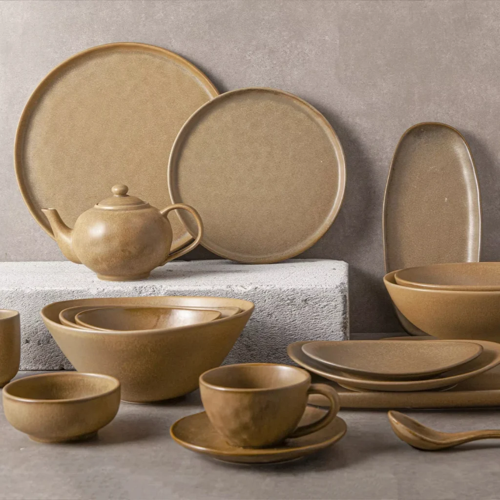 Керамический набор посуды цвета хаки для ресторана, бесплатная доставка, японские роскошные тарелки индивидуального дизайна