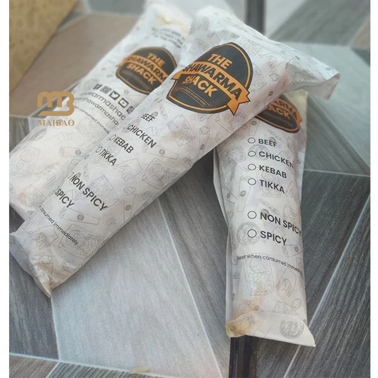 Жиронепроницаемая упаковочная бумага для кебаба с логотипом, маслостойкая упаковочная бумага для шаурмы, жиронепроницаемая вощеная бумага, упаковка для гамбургеров