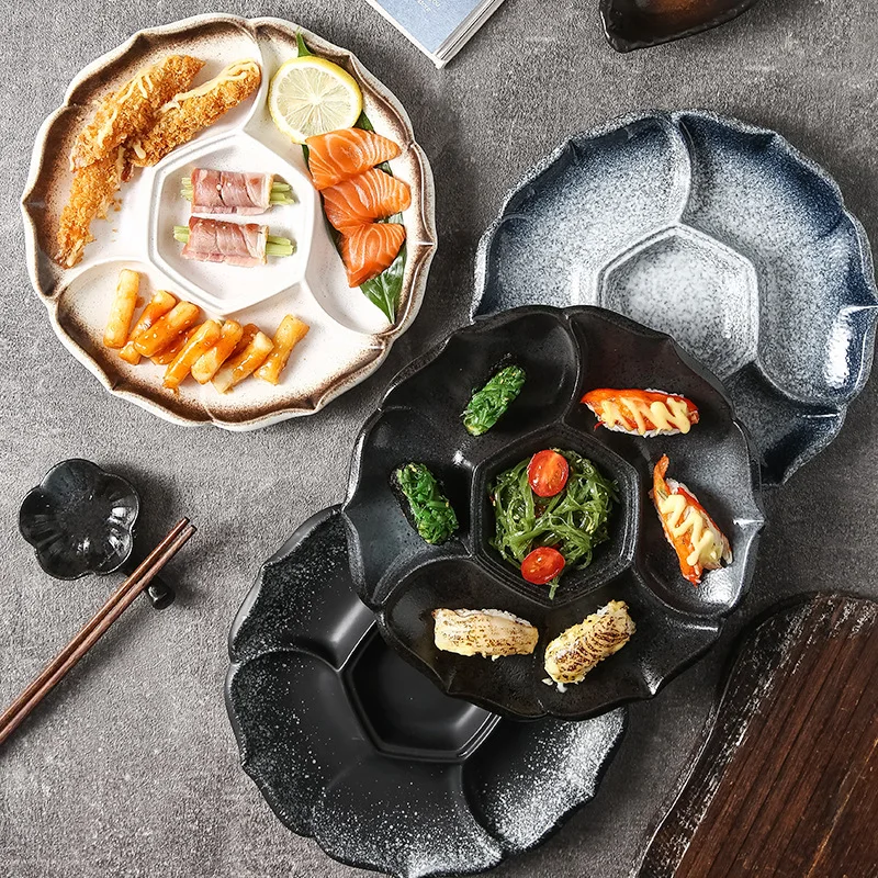 Сервиз посуды Набор тарелок в форме цветка для свадебной и праздничной посуды с декоративным дизайном для изысканного ужина