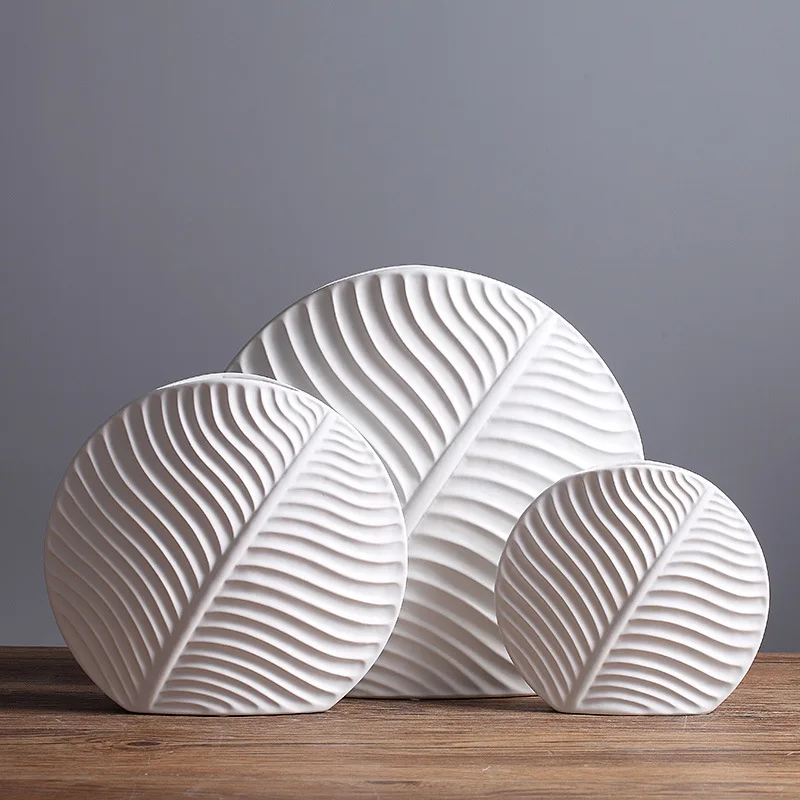 Nordic Ceramic Vase Handmade Dry Flowers Pot Arts Decoration for Living Room Office Home Table