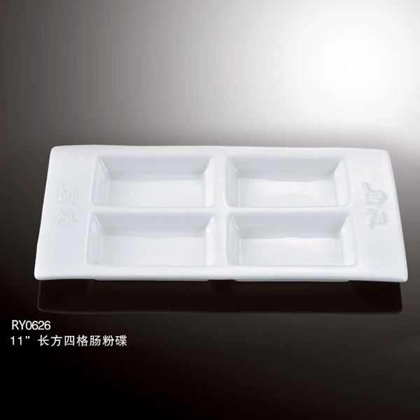 Модные керамические тарелки с 6 отделениями, новый дизайн, детская фуршетная тарелка, фарфоровая тарелка для общественного питания, разделенные тарелки для шведского стола, ресторана